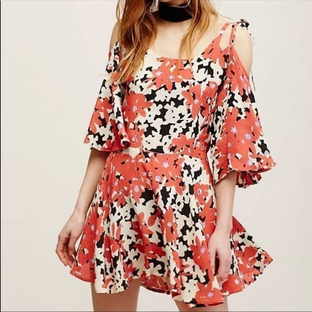 Free People One Lucina Floral Cold Shoulder Dress